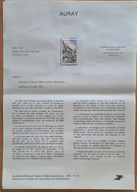 Timbres - Notice philatélique 1979 (lot3)