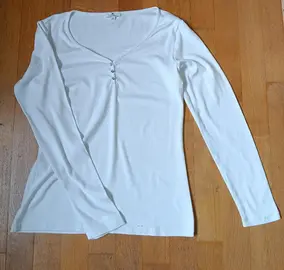 T-shirt manches longues blanc, femme M