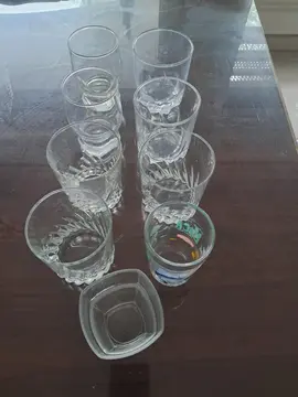 9 verres dépaillerés