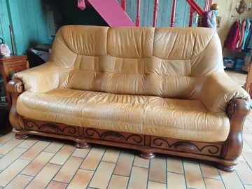 Canapé et fauteuil cuir