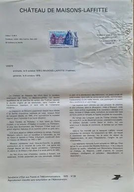 Timbres - notice philatélique 1979 (lot4)