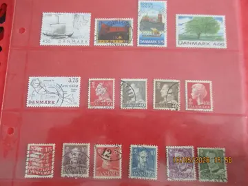 15 timbres oblitérés Danemark