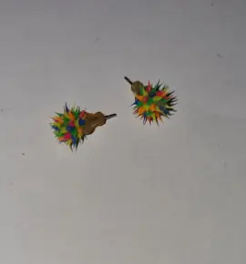 Boucles d'oreilles Hérisson multicolore
