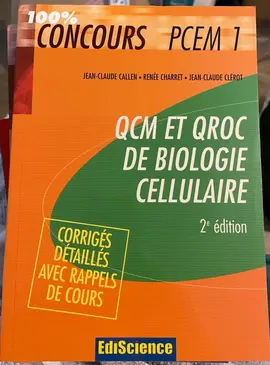 Livre PCEM1 – Biologie cellulaire QCM/QROC