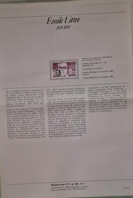 Timbres - notice philatélique 1984 (lot12)
