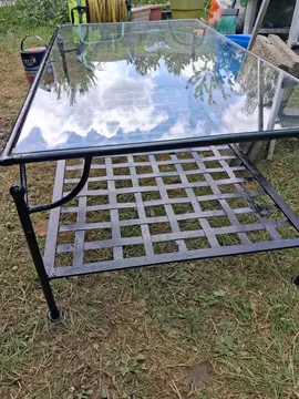 table de salon métal et verre