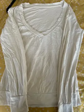 sweat-shirt blanc col V taille M