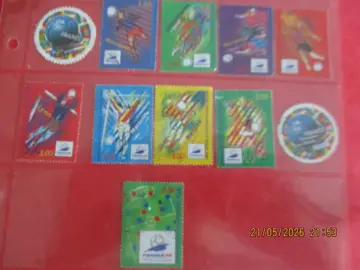 11 timbres oblitérés France - Coupe Monde 1998