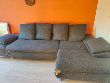 canapé gris méridienne convertible