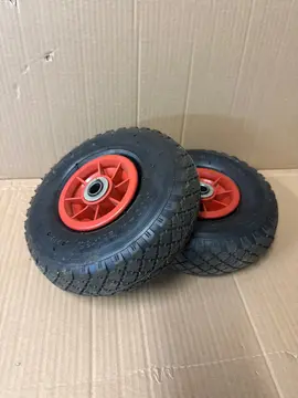 2 petites roues gonflables pour chariot