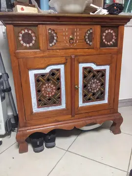 Meuble de rangement bois exotique
