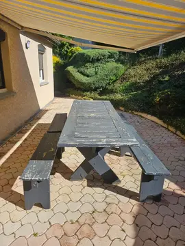 table exterieur +4 banc bois imputrecible