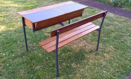 bureau pupitre bois et métal