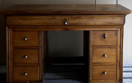 Bureau merisier et meuble artisanal pour imprimante ou autre