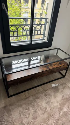 Meuble TV imitation noyer industriel