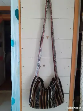 grand sac bandoulière laine 36cm*26cm avec fermeture éclair