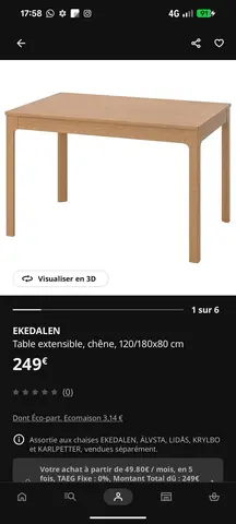 table extensible Ikea en parfait état