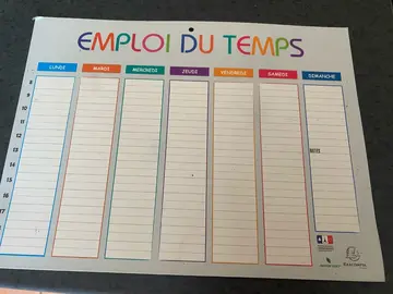 emploi du temps cartonné