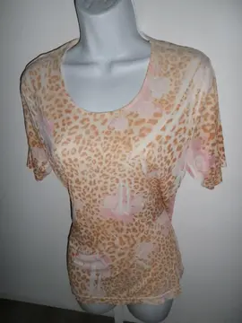 Haut motifs fleurs et leopard