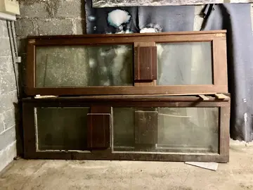 Porte vitrée en bois massif 2,60 x 0,76