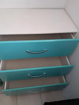 commode 3 tiroirs en bois peint