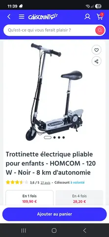 trotinette électrique enfant