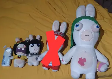 peluches lapins crétins x3