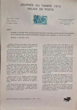 Timbres - Notices philatéliques - 1973 (lot1)