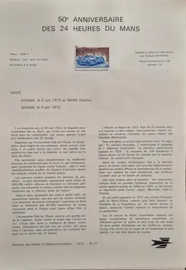 Timbres - notices philatéliques - 1973 (lot3)
