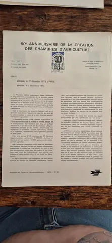 Timbres - notices philatéliques - 1973 (lot7)