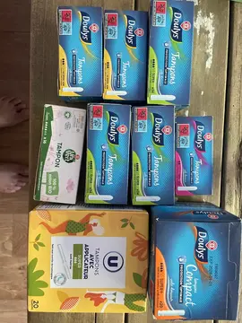 lot de tampons hygiéniques non utilisés