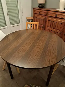 Table de cuisine ronde en bois