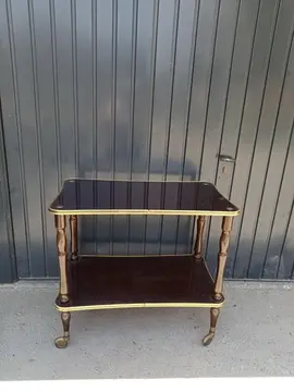 Table d'appoint à roulettes dite "console" style vintage
