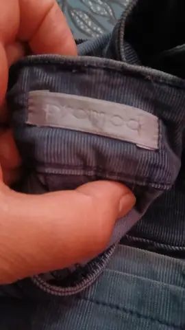 pantalon velours ente bleu et gris marque promod