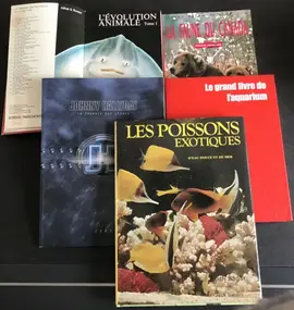 livres divers poissons, animaux, JHalliday