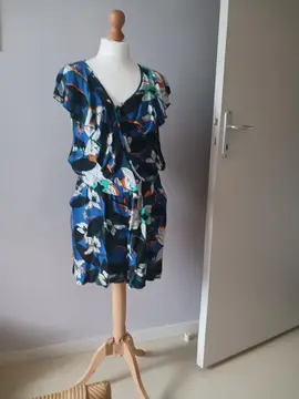 Conbishort bleu à fleurs T44