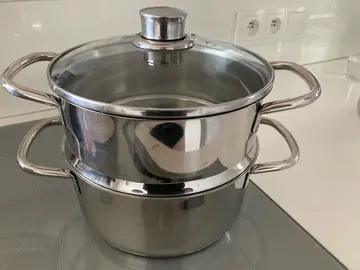 Faitout inox pour cuisson vapeur en 2 parties