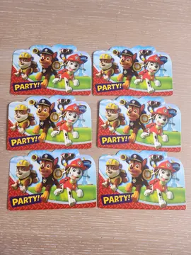 cartes d'invitation Pat'patrouille x6
