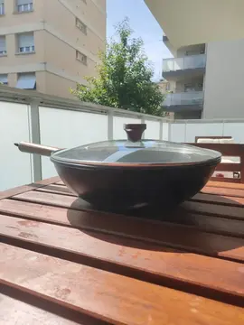 Wok en acier au carbone Jobin (33 cm) avec couvercle
