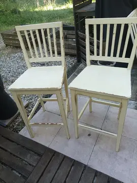 chaise haute en bois