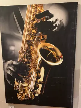 tableau saxophone noir et or