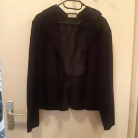 Veste courte à petites rayures - Noir - Taille 42