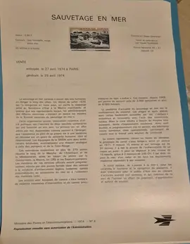 Timbres - 1974 notices philatéliques (lot3)