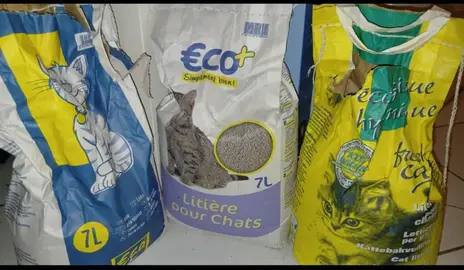 3 paquets de litière grise