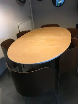 table ovale avec 2 rallonges