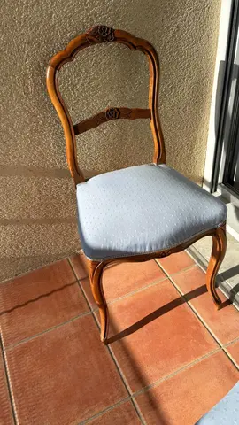2 chaises tissu bleu