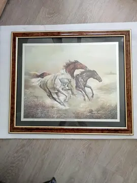 Tableau scène de chevaux (reproduction sur métal) de Ruane Manning