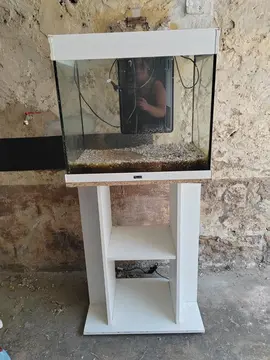 Aquarium avec meuble et pompe