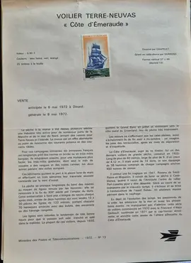 Timbres - 1972 - notices philatéliques (lot2)
