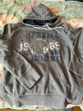 sweat, à capuche, gris, taille L